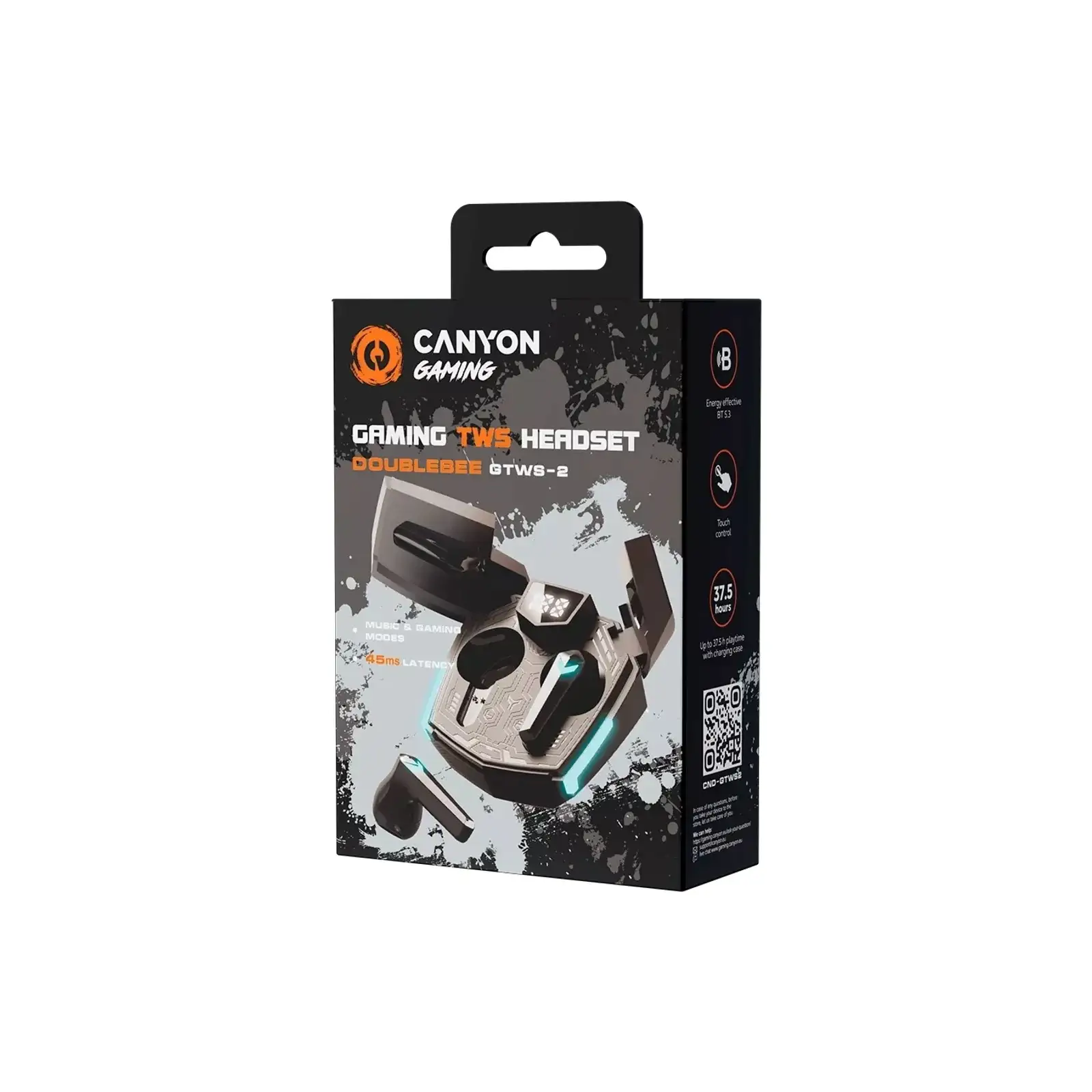 Bluetooth-гарнитура Canyon Doublebee GTWS-2 Gaming Black (CND-GTWS2B) UA