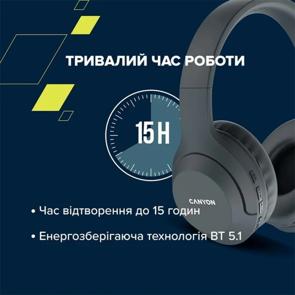 Bluetooth-гарнітура Canyon BTHS-3 Dark grey (CNS-CBTHS3DG) UA
