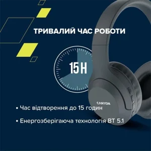 Bluetooth-гарнітура Canyon BTHS-3 Dark grey (CNS-CBTHS3DG) UA