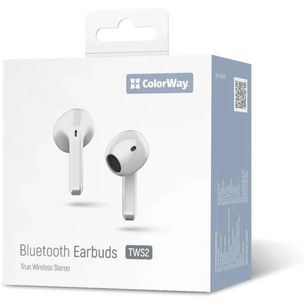 Bluetooth-гарнітура СolorWay Slim TWS-2 Earbuds White (CW-TWS2WT) UA