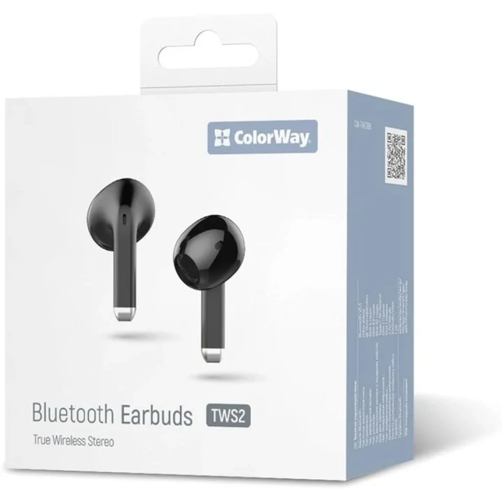Bluetooth-гарнитура СolorWay Slim TWS-2 Earbuds Black (CW-TWS2BK) UA