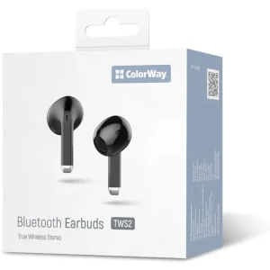 Bluetooth-гарнитура СolorWay Slim TWS-2 Earbuds Black (CW-TWS2BK) UA