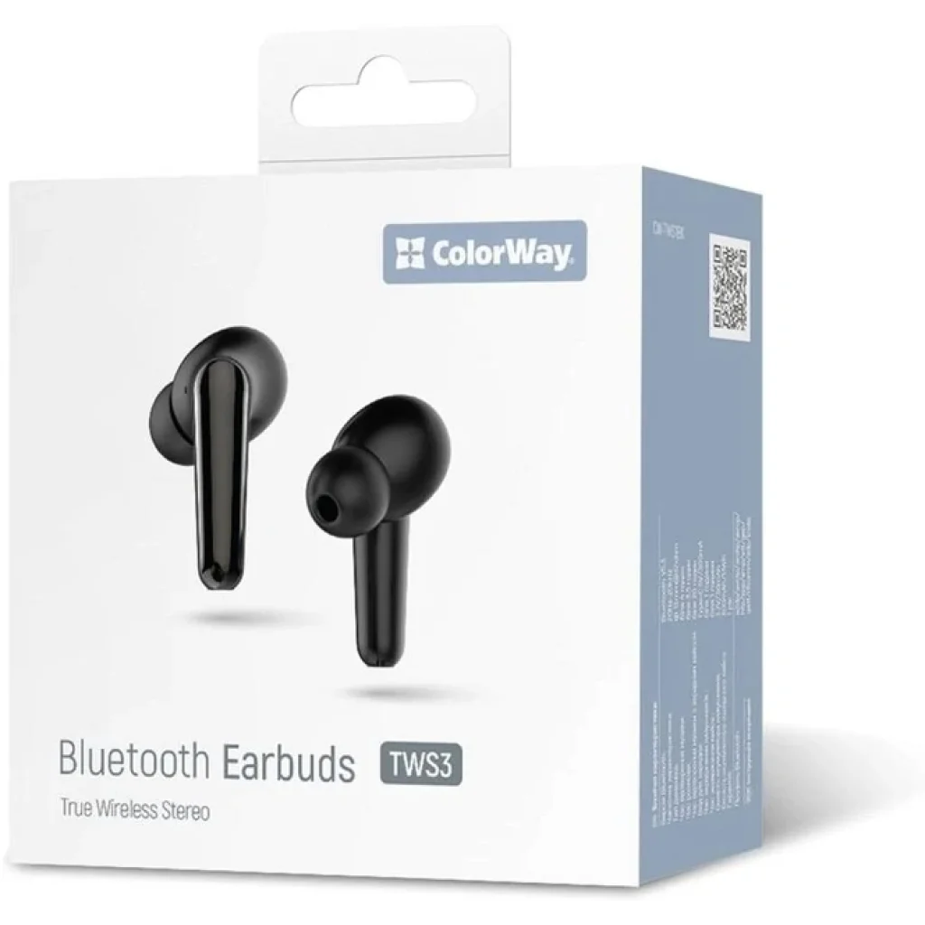 Bluetooth-гарнитура СolorWay TWS-3 Earbuds Black (CW-TWS3BK) UA
