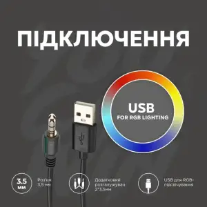 Гарнитура Canyon Darkless GH-9A Gaming 3.5 мм RGB Black (CND-SGHS9A) UA