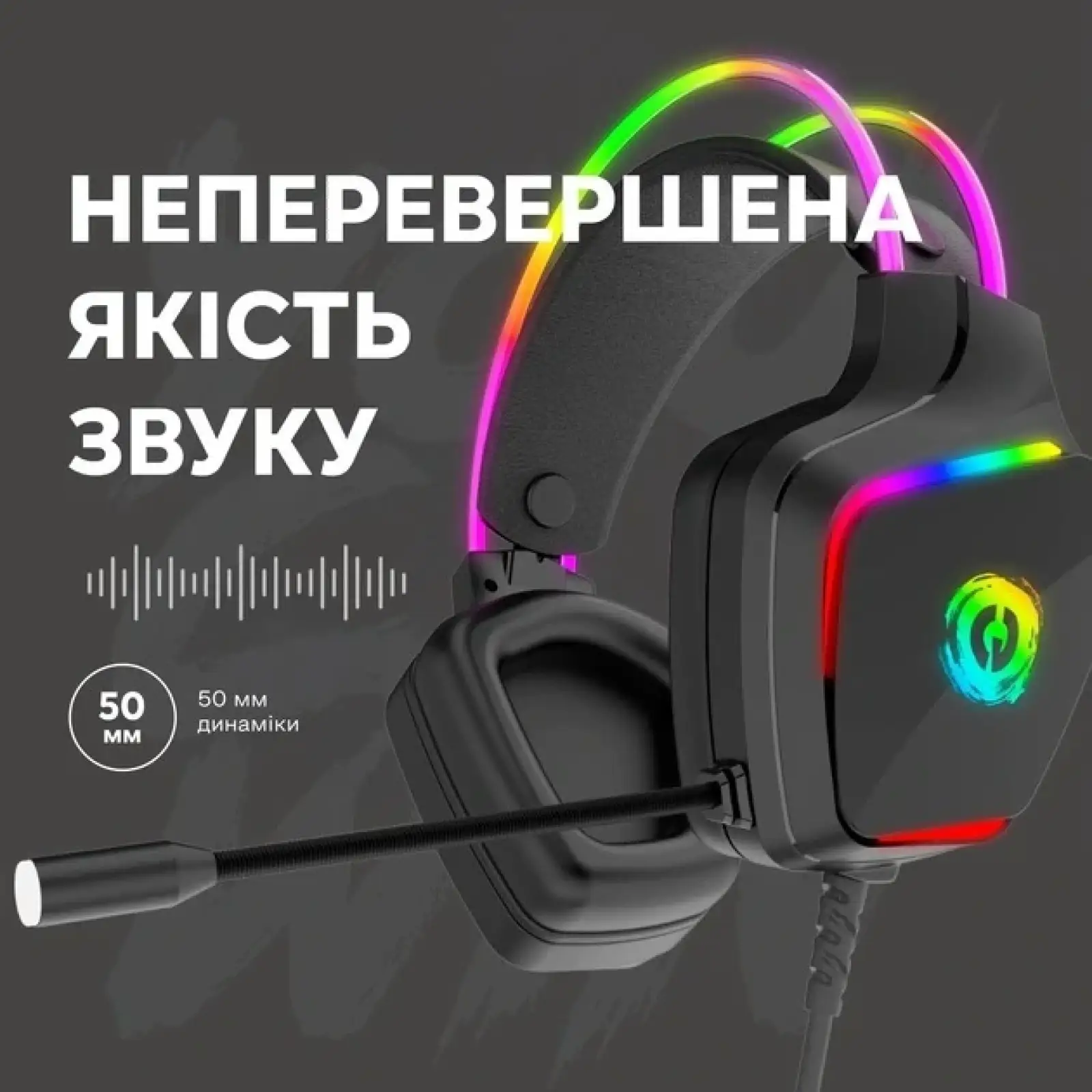 Гарнитура Canyon Darkless GH-9A Gaming 3.5 мм RGB Black (CND-SGHS9A) UA