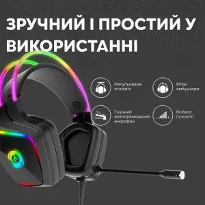Гарнитура Canyon Darkless GH-9A Gaming 3.5 мм RGB Black (CND-SGHS9A) UA