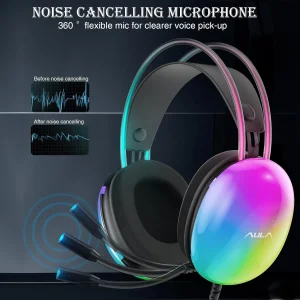 Гарнитура Aula S505 RGB Transparent Gaming Headset Black (6948391235479) UA