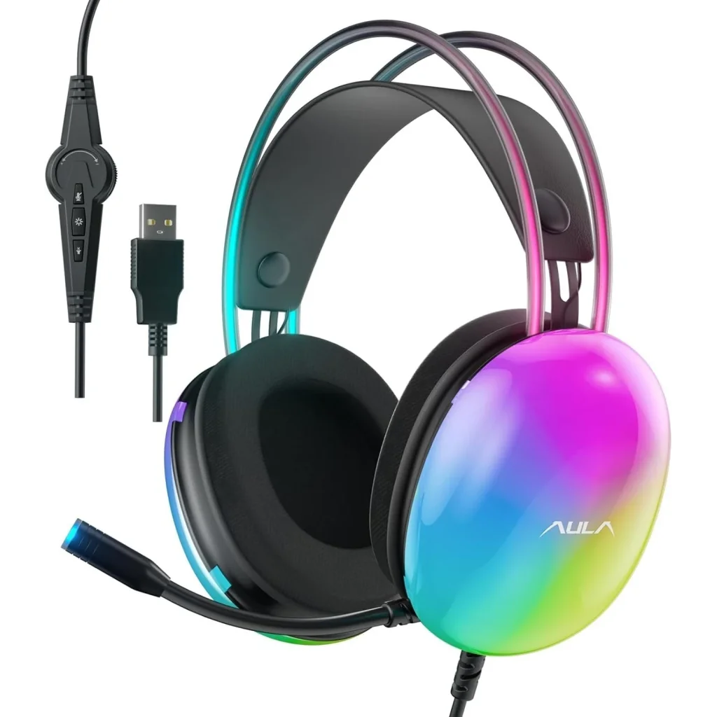 Гарнитура Aula S505 RGB Transparent Gaming Headset Black (6948391235479) UA