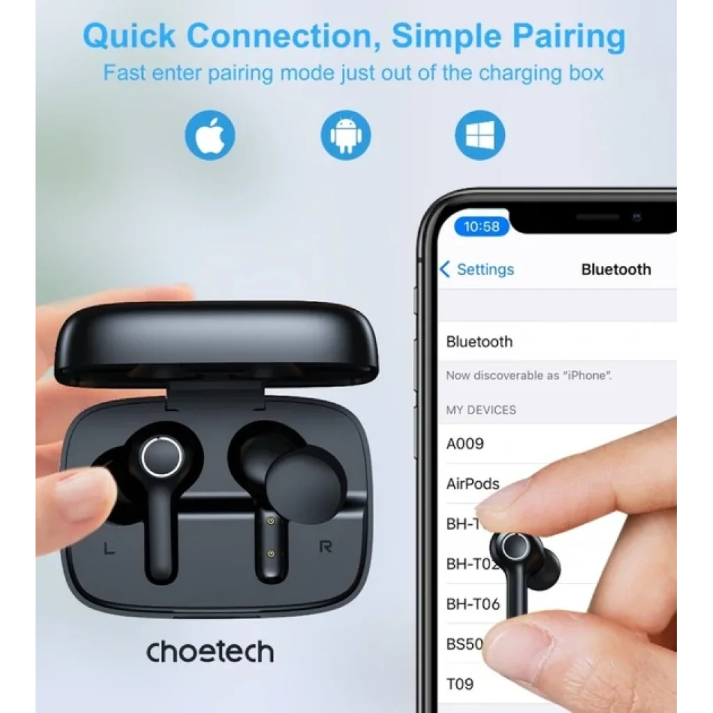 Bluetooth-гарнитура Choetech BH-T06 TWS bluetooth UA
