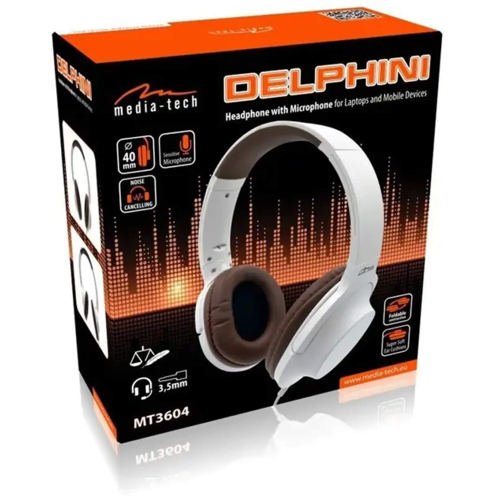 Гарнитура Media-Tech Delphini White/Brown (MT3604) UA