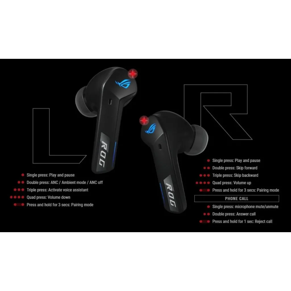 Bluetooth-гарнітура Asus ROG Cetra True Wireless SpeedNova Black (90YH03Y0-BTUA00) UA