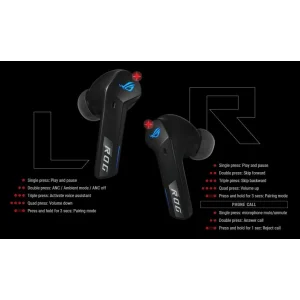 Bluetooth-гарнітура Asus ROG Cetra True Wireless SpeedNova Black (90YH03Y0-BTUA00) UA