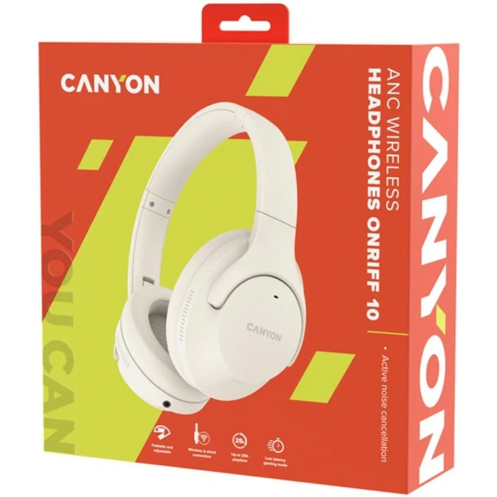 Bluetooth-гарнітура Canyon OnRiff 10 ANC Beige (CNS-CBTHS10BG) UA