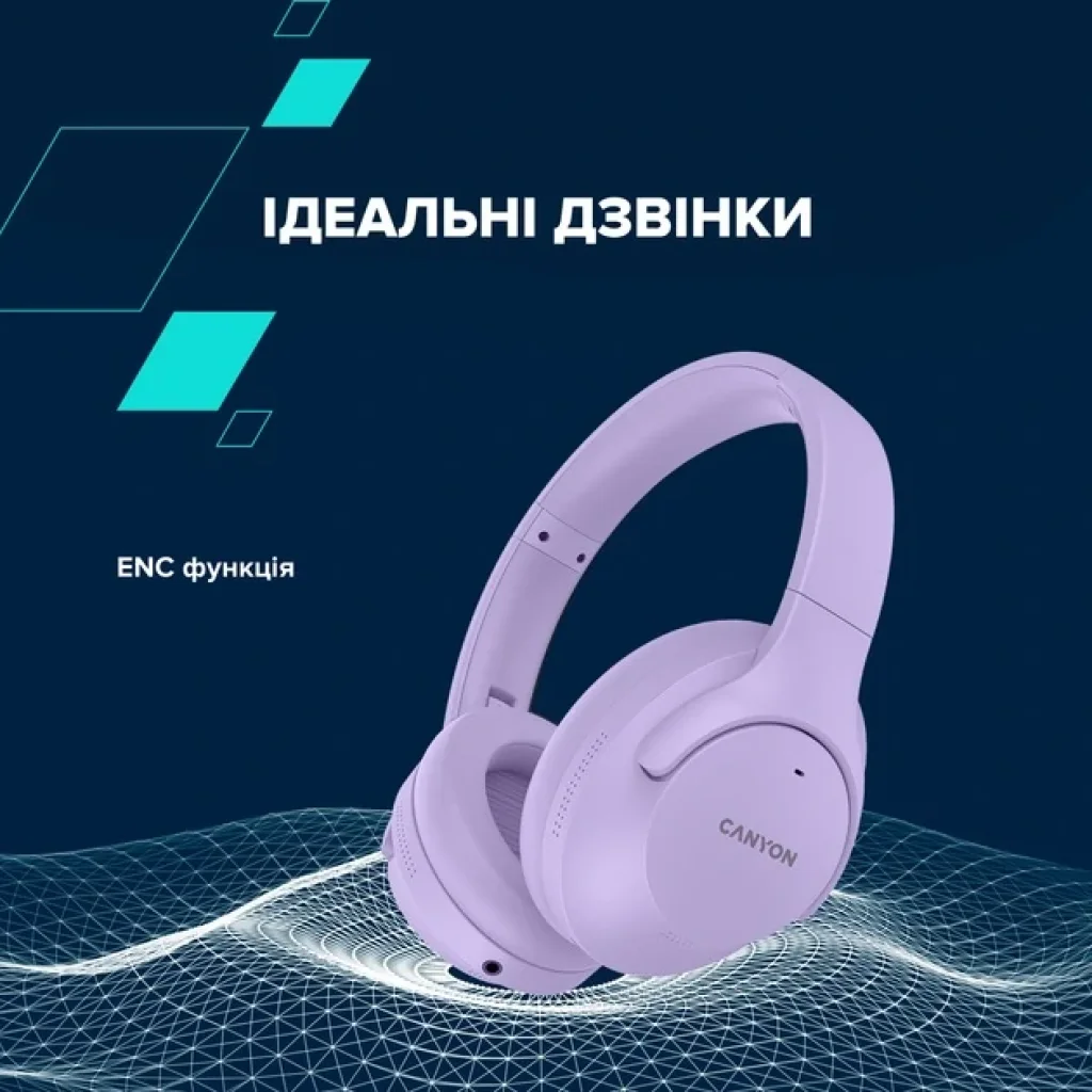 Bluetooth-гарнітура Canyon OnRiff 10 ANC Purple (CNS-CBTHS10PU) UA