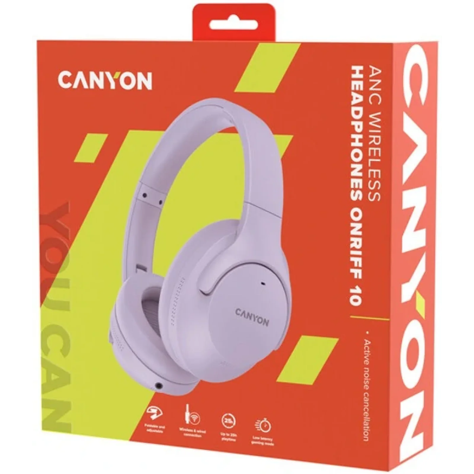Bluetooth-гарнітура Canyon OnRiff 10 ANC Purple (CNS-CBTHS10PU) UA