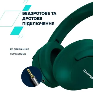 Bluetooth-гарнитура Canyon OnRiff 10 ANC Green (CNS-CBTHS10GN) UA