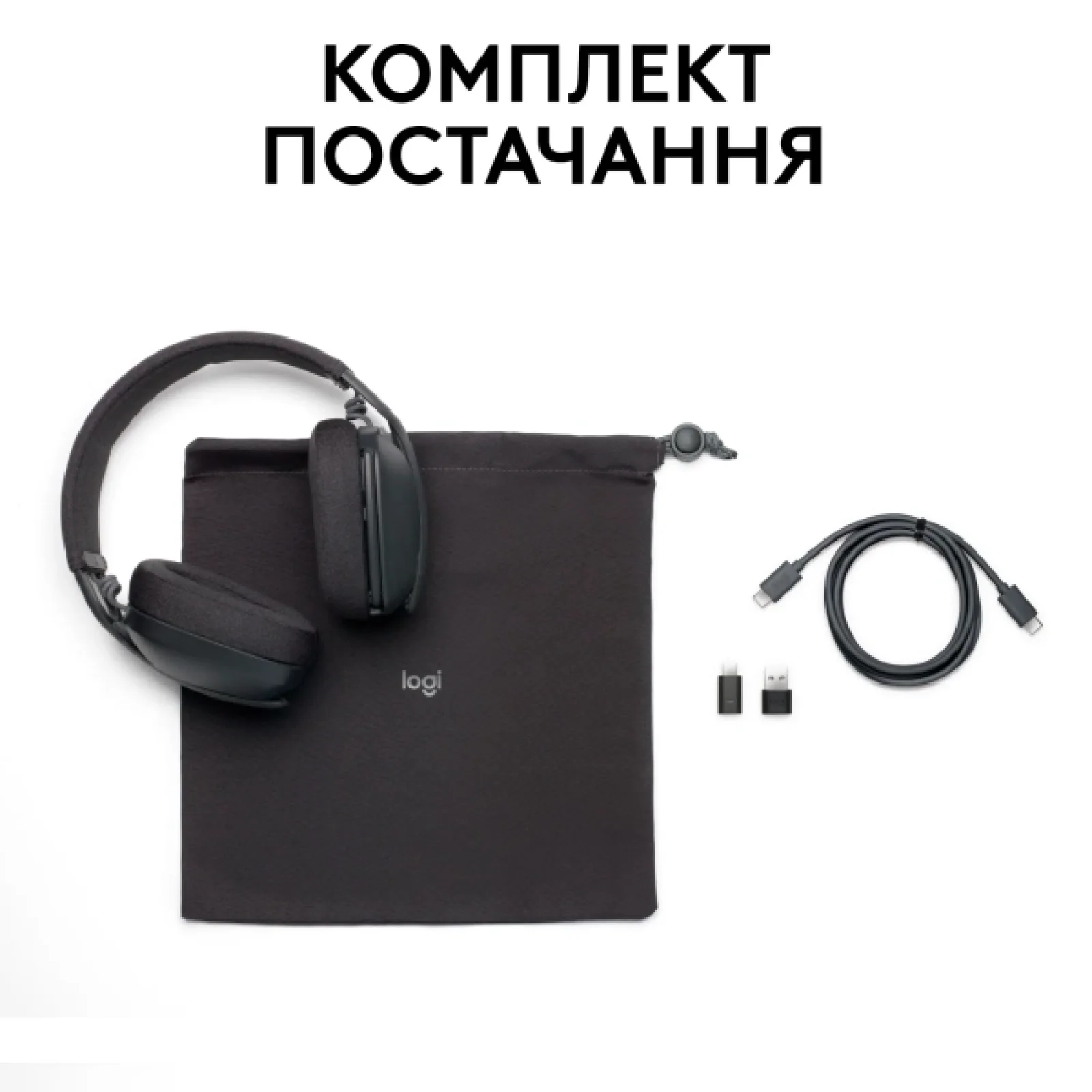 Bluetooth-гарнитура Logitech Zone Vibe Wireless UC Graphite (981-001199) UA