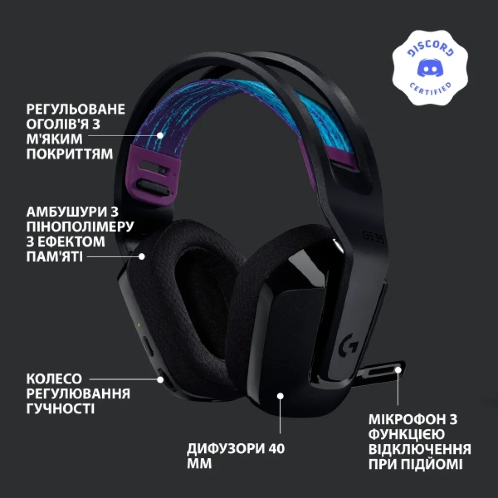 Гарнитура Logitech G535 Black (981-000972) UA