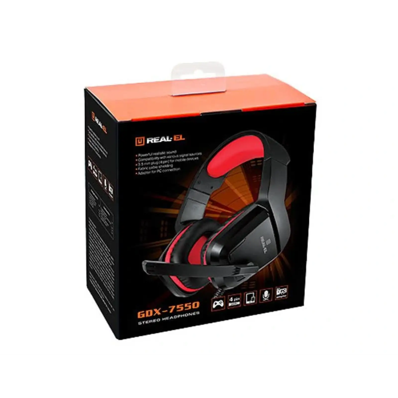 Гарнітура REAL-EL GDX-7550 Black/Red, EL124100029 UA