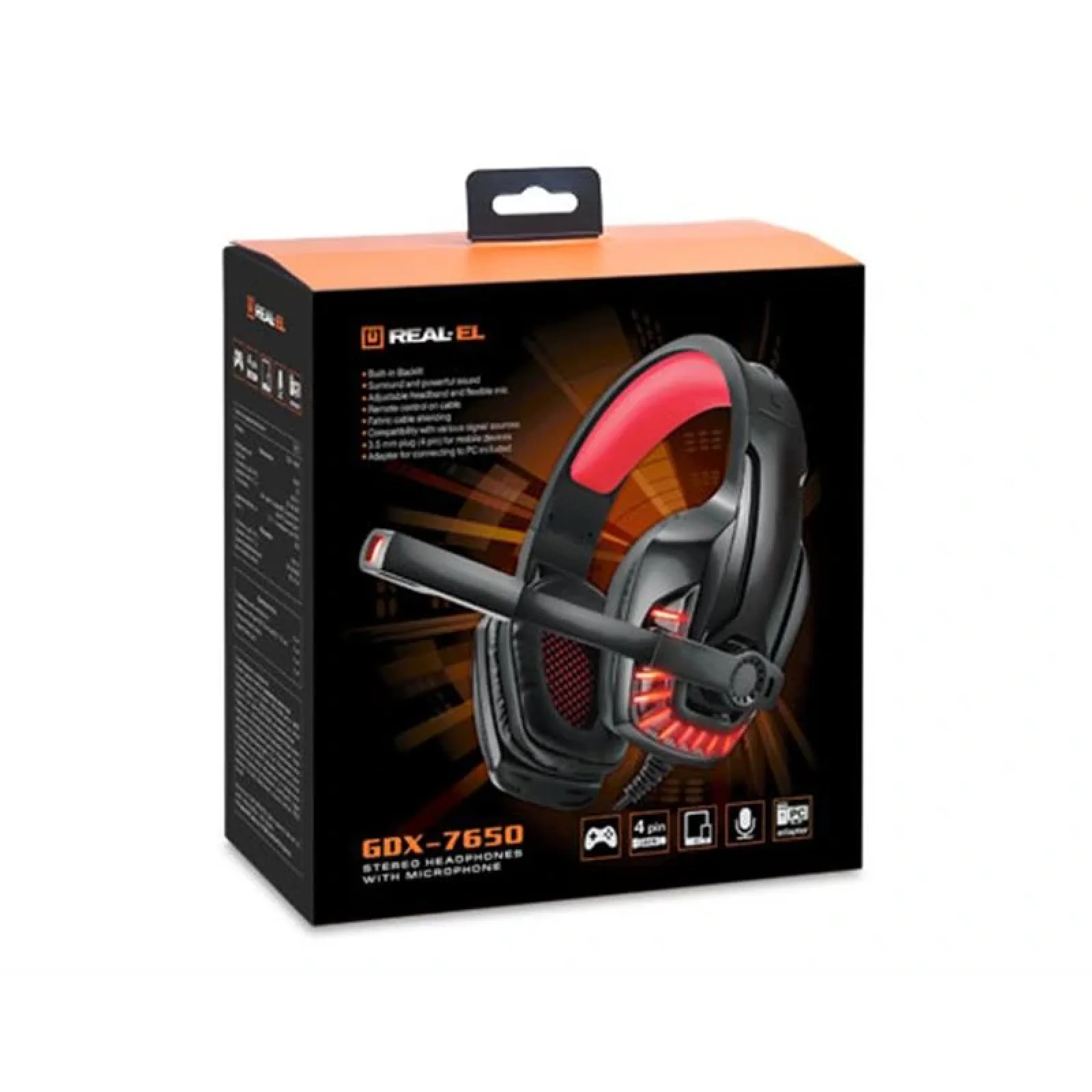 Гарнітура REAL-EL GDX-7650 Black/Red, EL124100043 UA