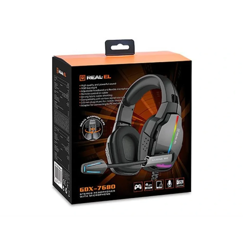 Гарнітура REAL-EL GDX-7680 Black, EL124100046 UA