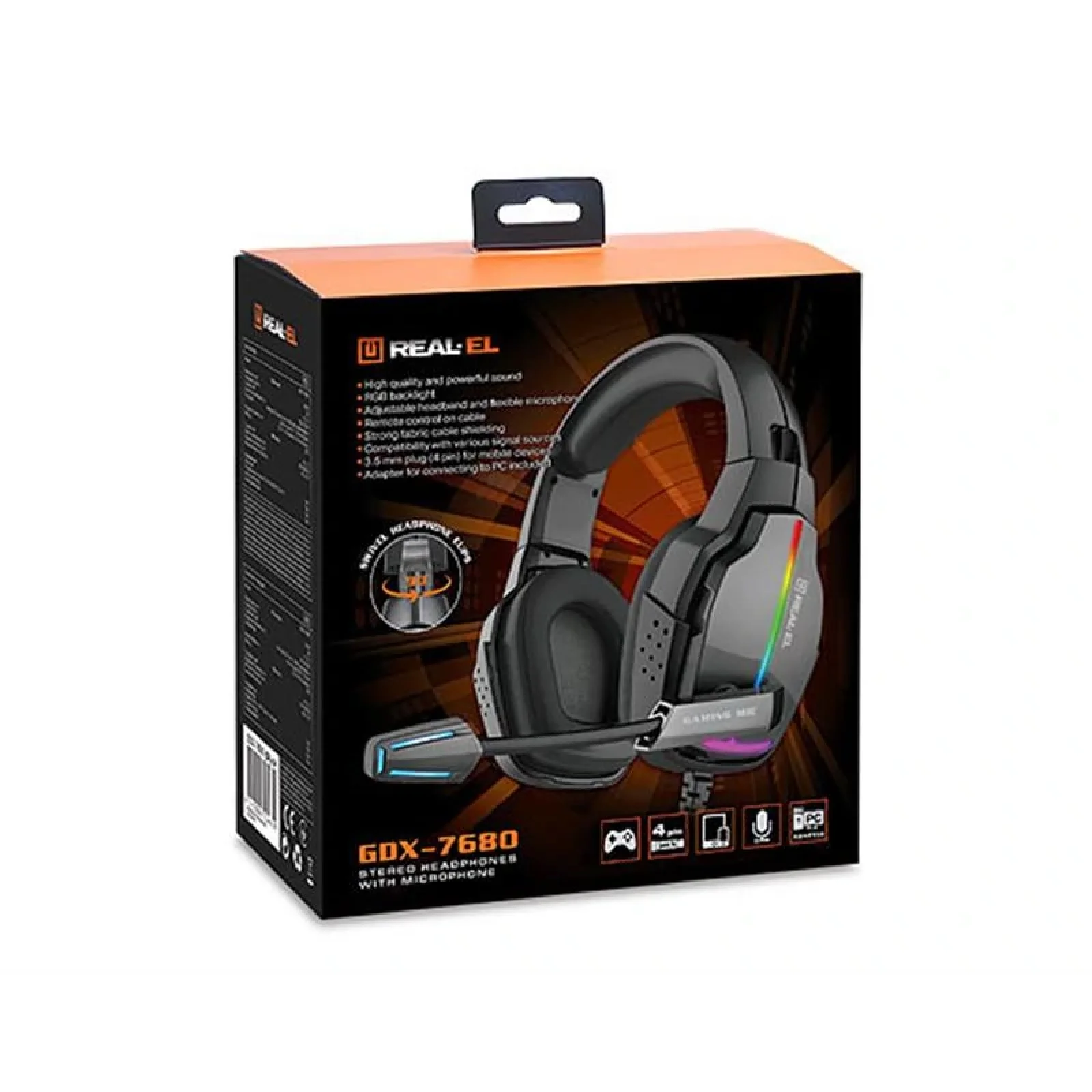 Гарнітура REAL-EL GDX-7680 Black, EL124100046 UA
