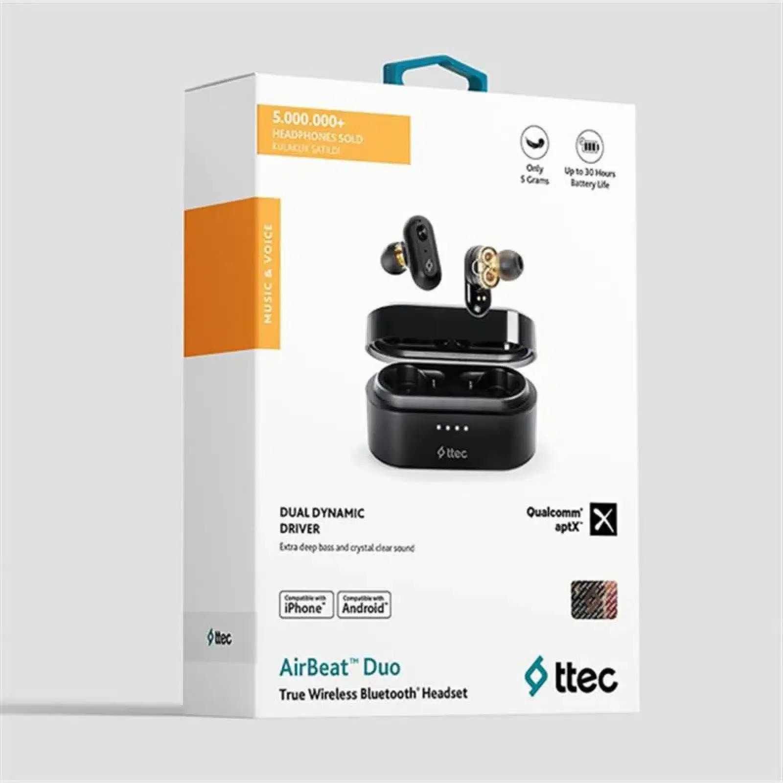 Bluetooth-гарнітура Ttec AirBeat Duo True Wireless Headsets Black (2KM127S) UA