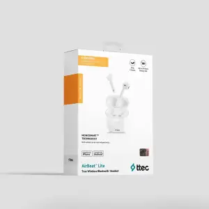 Bluetooth-гарнітура Ttec AirBeat LiteTrue Wireless Headsets White (2KM129B) UA
