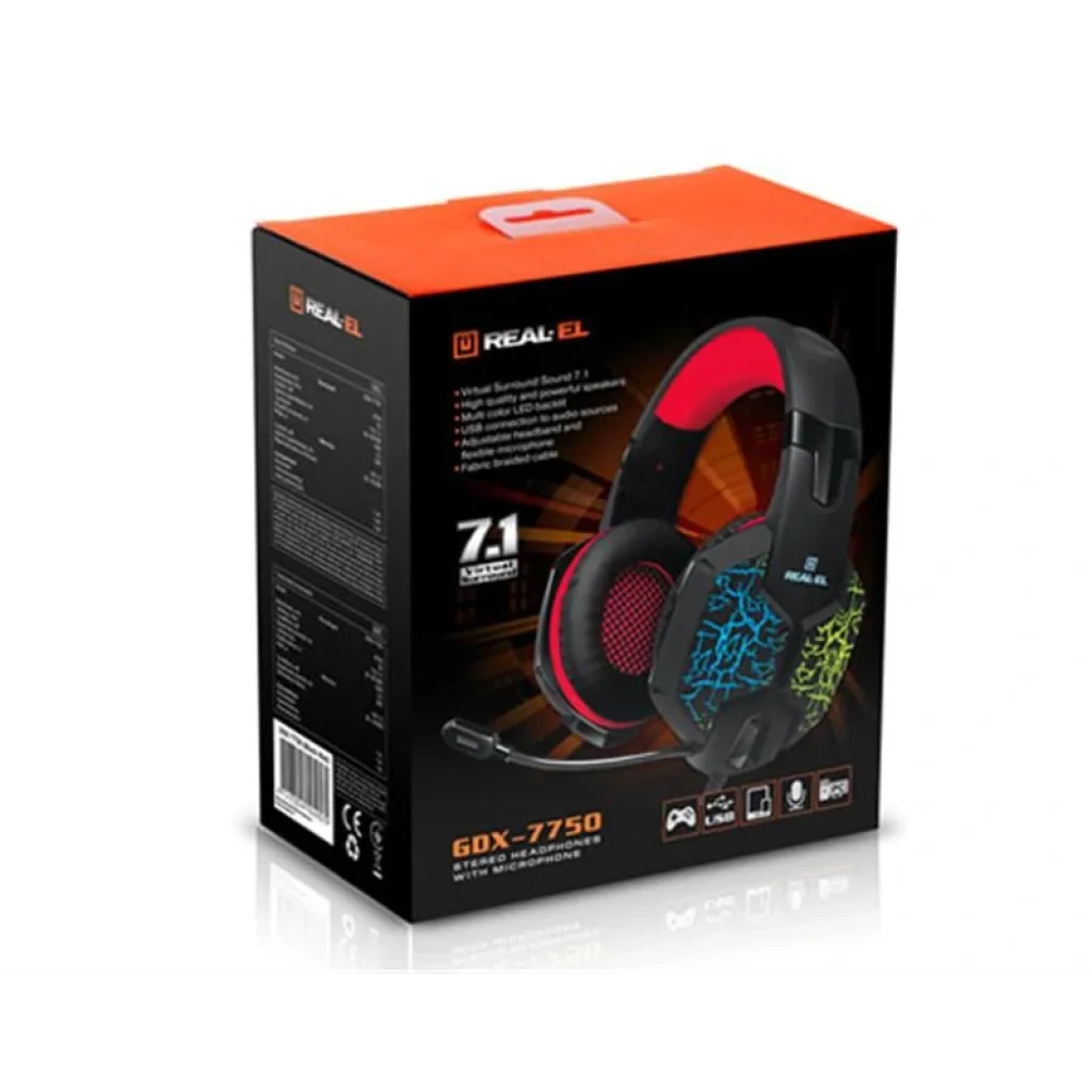 Гарнітура REAL-EL GDX-7750 Black/Red, EL124100048 UA