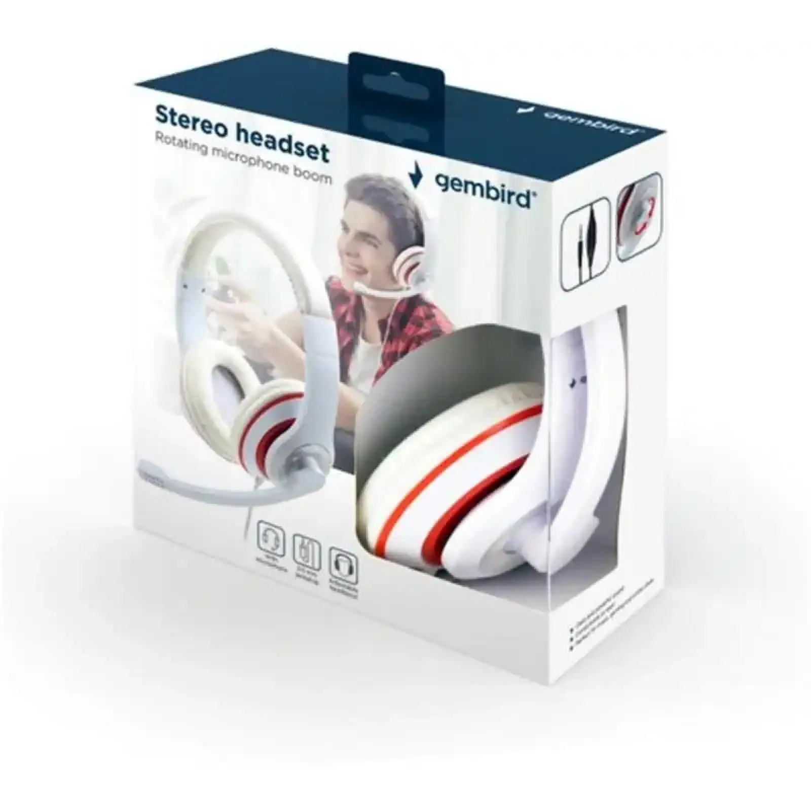 Гарнітура Gembird MHS-03-WTRD White/Red UA
