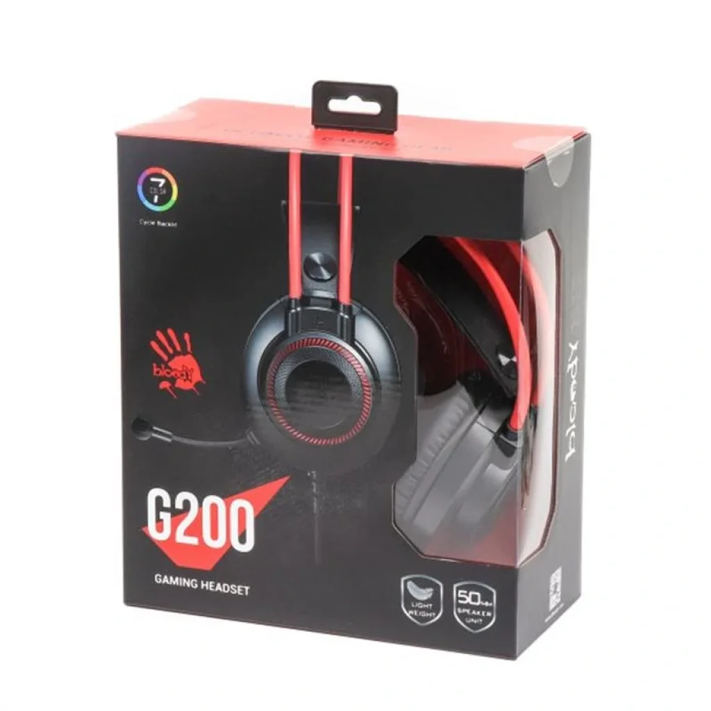 Гарнітура A4Tech Bloody G200 Black/Red, G200 Bloody (Black+Red) UA