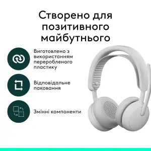Bluetooth-гарнітура Logitech Zone Wireless 2 ES Off-White (981-001508) UA