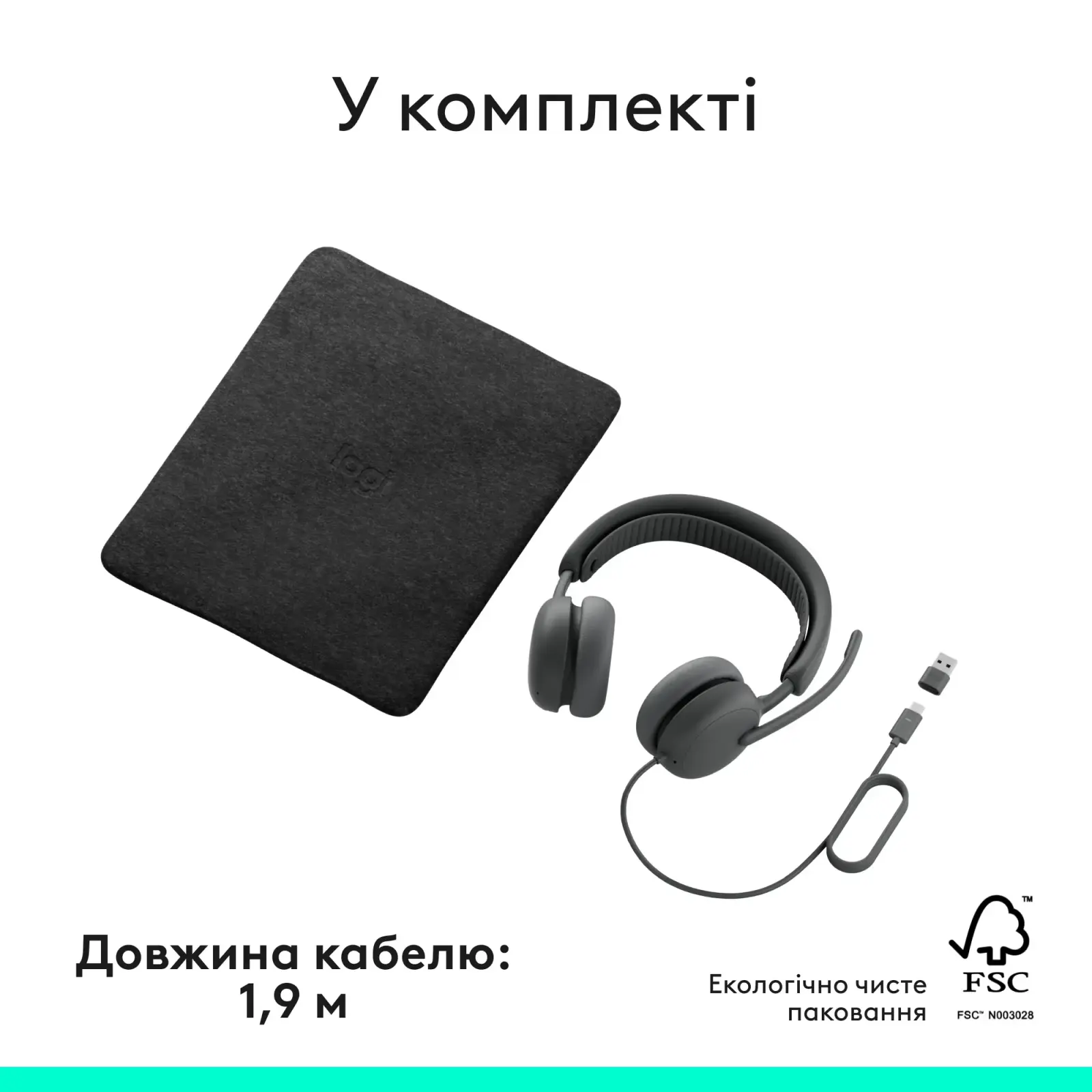 Гарнитура Logitech Zone Wired 2 USB Graphite (981-001619) UA