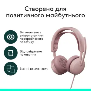 Гарнітура Logitech Zone Wired 2 USB Rose (981-001620) UA