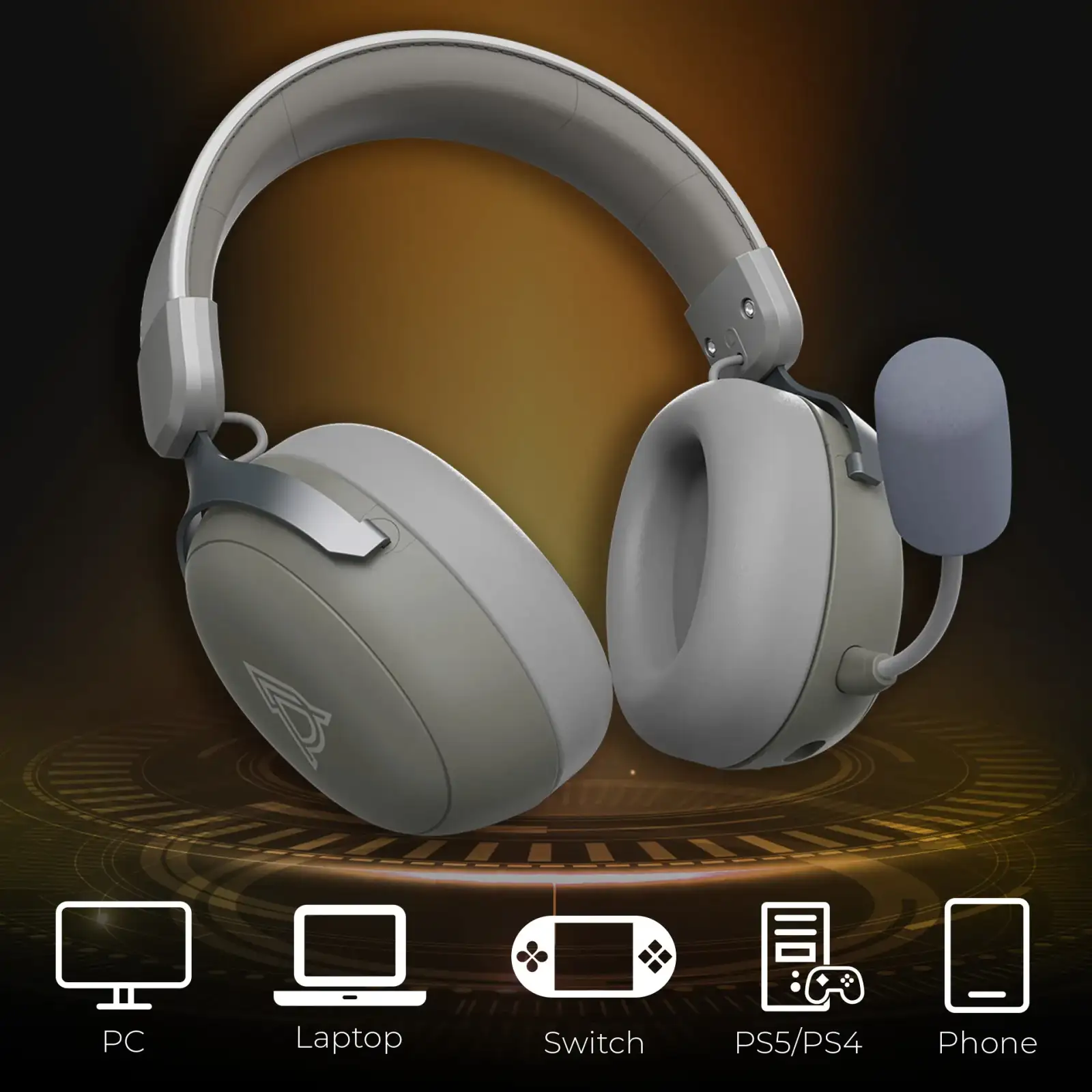Bluetooth-гарнітура Ajazz AHM08 MAX 3-Mode Grey (AHM08-MAX-GW) UA