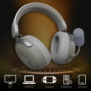 Bluetooth-гарнітура Ajazz AHM08 MAX 3-Mode Grey (AHM08-MAX-GW) UA