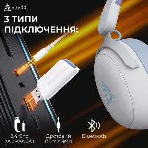 Bluetooth-гарнитура Ajazz AHM08 MAX 3-Mode White (AHM08-MAX-PWB) UA