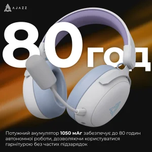 Bluetooth-гарнитура Ajazz AHM08 MAX 3-Mode White (AHM08-MAX-PWB) UA