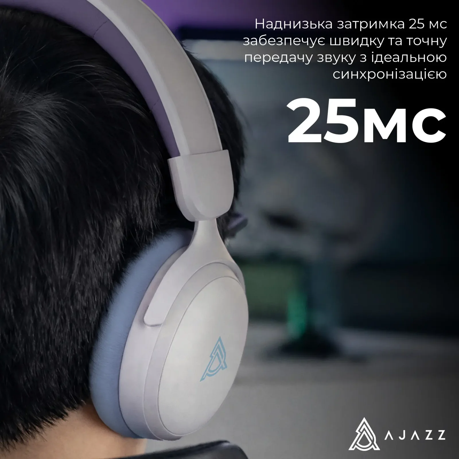 Bluetooth-гарнитура Ajazz AHM08 MAX 3-Mode White (AHM08-MAX-PWB) UA
