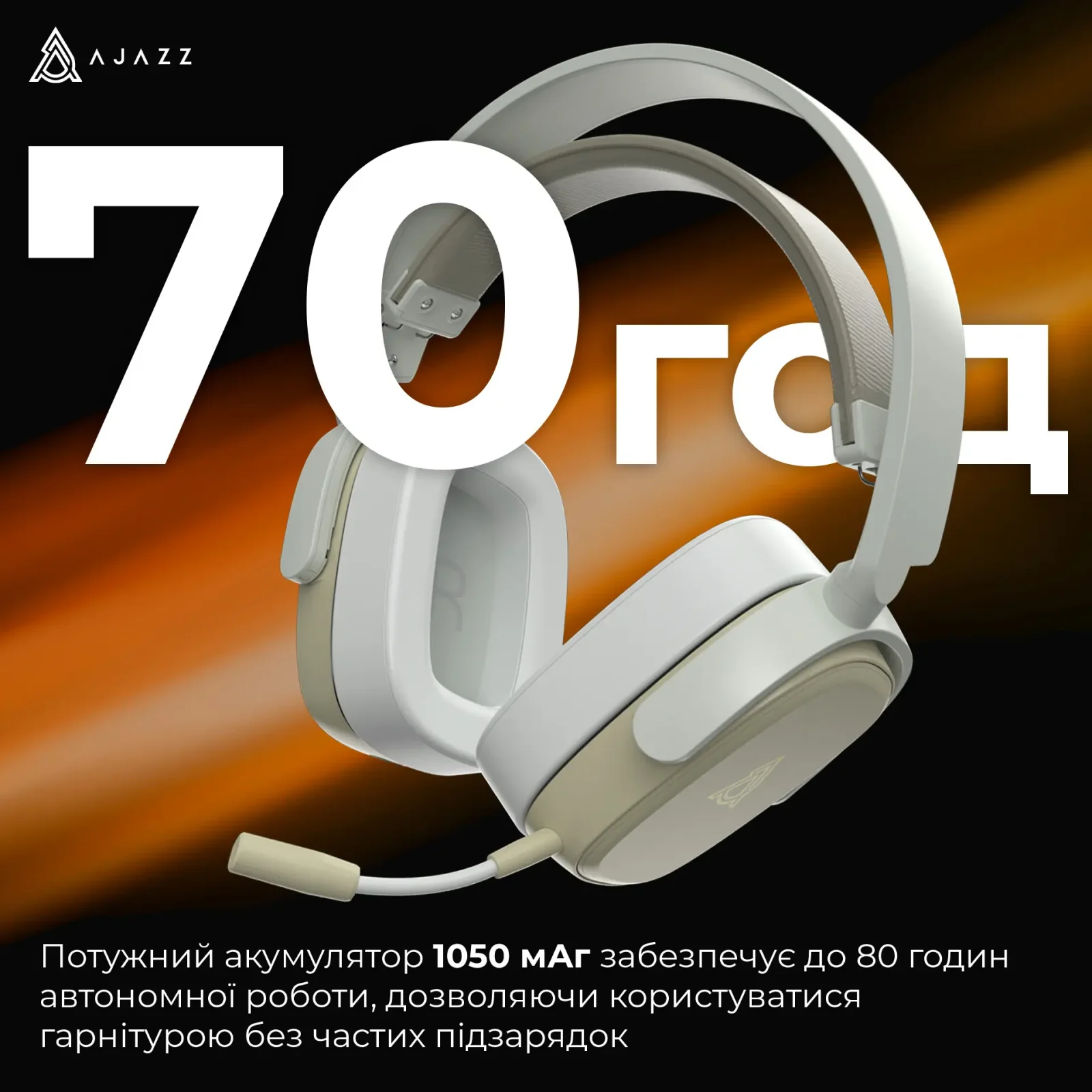Bluetooth-гарнитура Ajazz AHM09 MAX 3-Mode Grey (AHM09-MAX-GW) UA