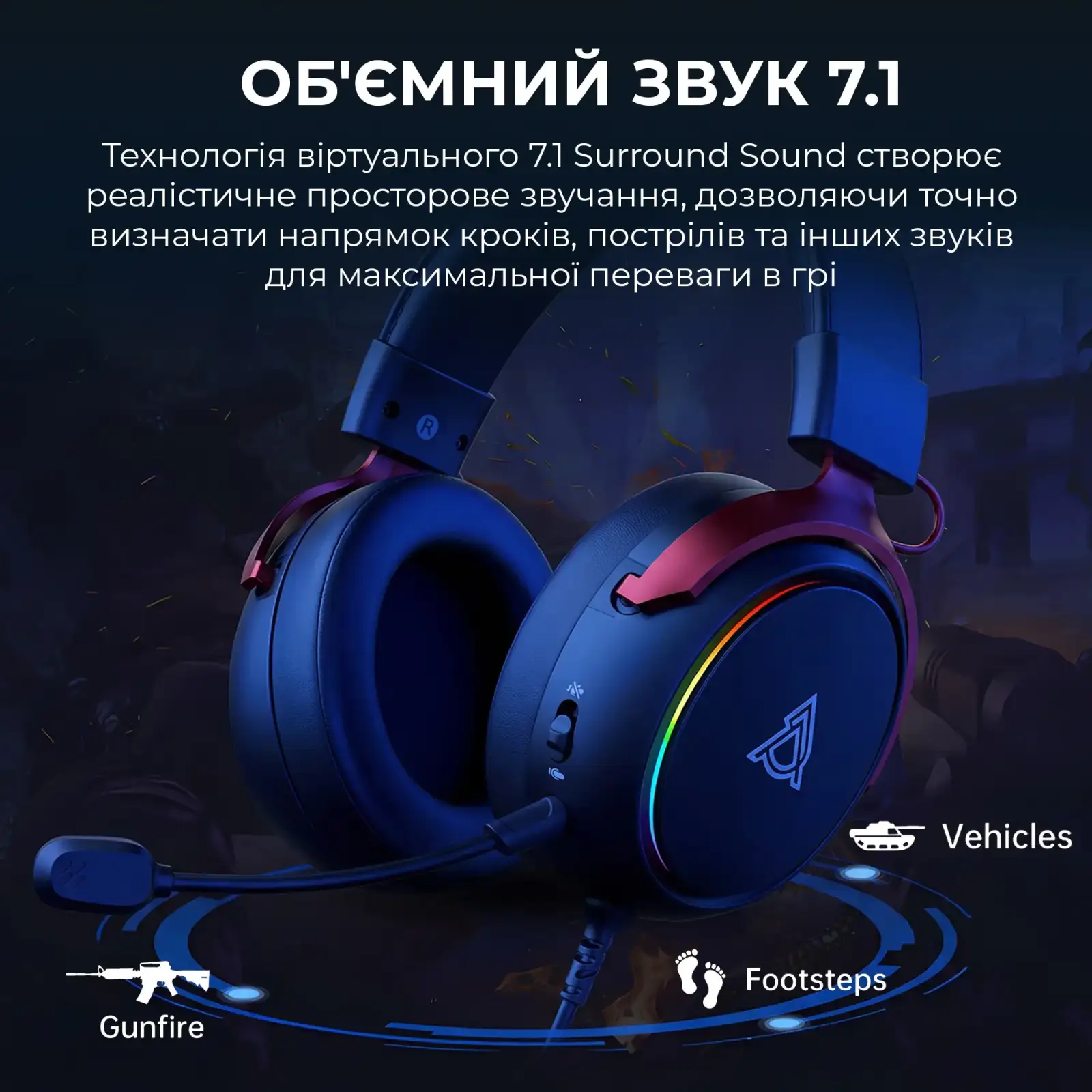 Гарнитура Ajazz AHW10 Black (AHW10-B) UA