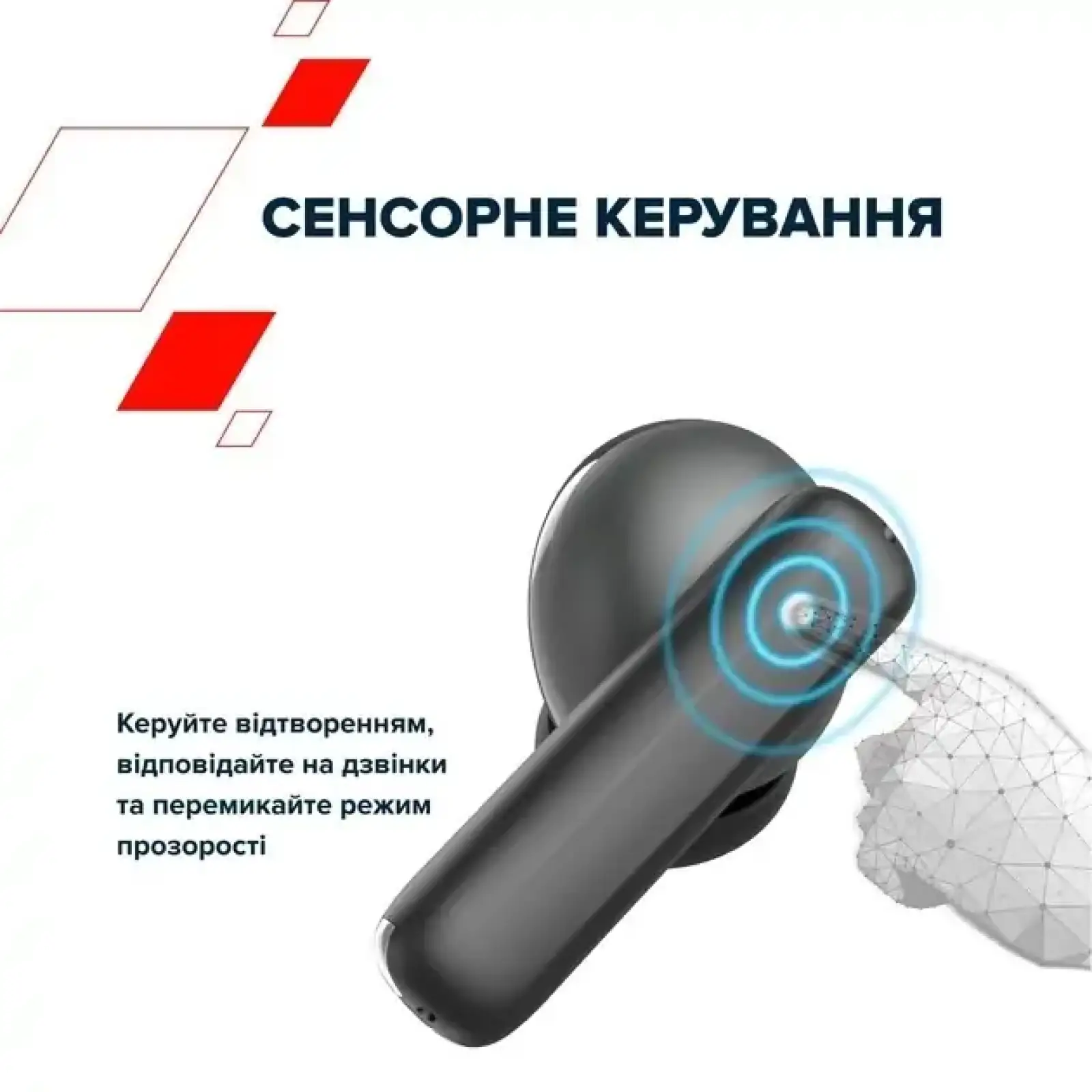 Bluetooth-гарнитура Canyon OnGo TWS-10 ANC ENC Black (CNS-TWS10BK) UA