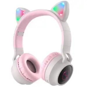 Bluetooth-гарнитура Hoco W27 Cat Ear Grey/Pink (W27GP) UA