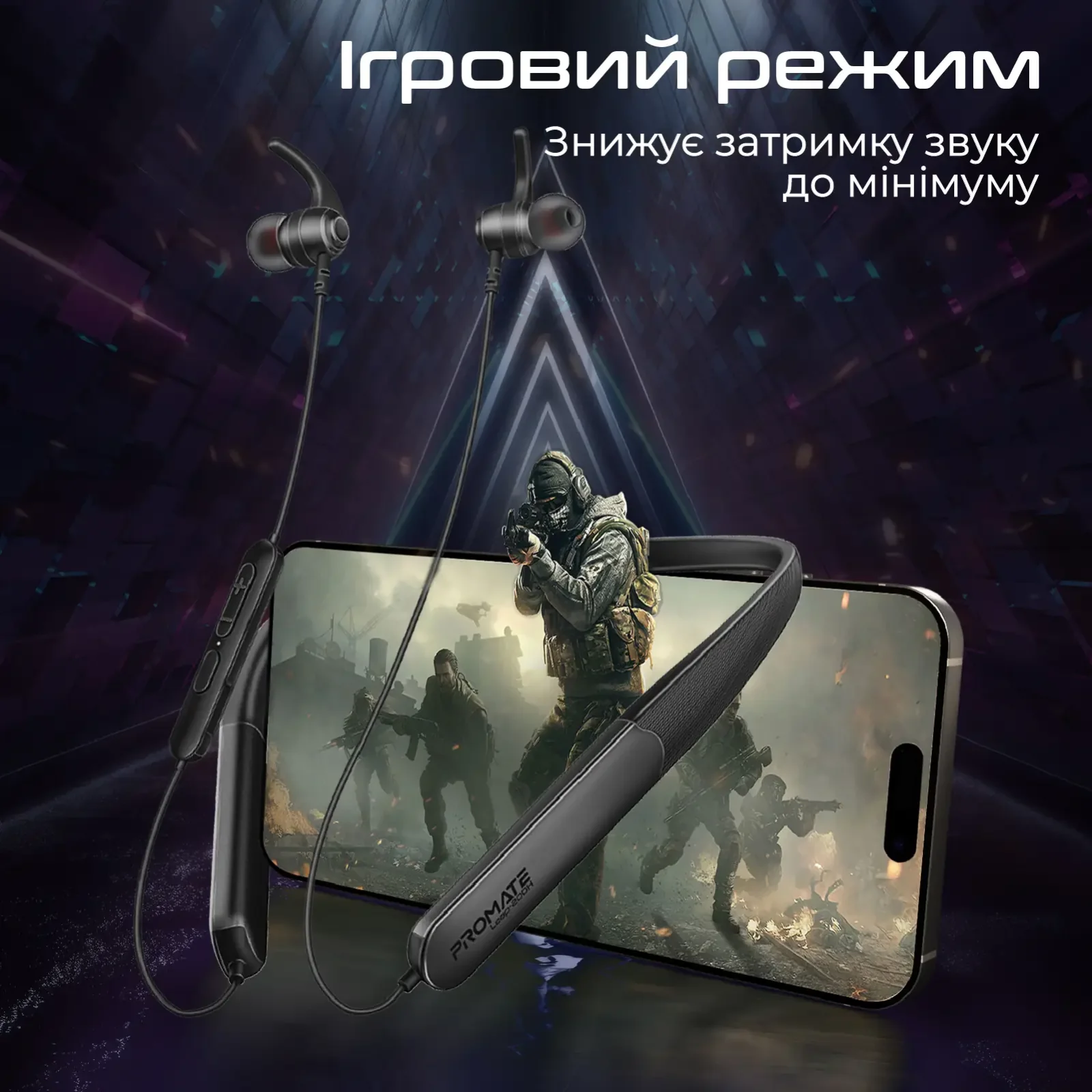 Bluetooth-гарнитура Promate Leap-200h Black UA