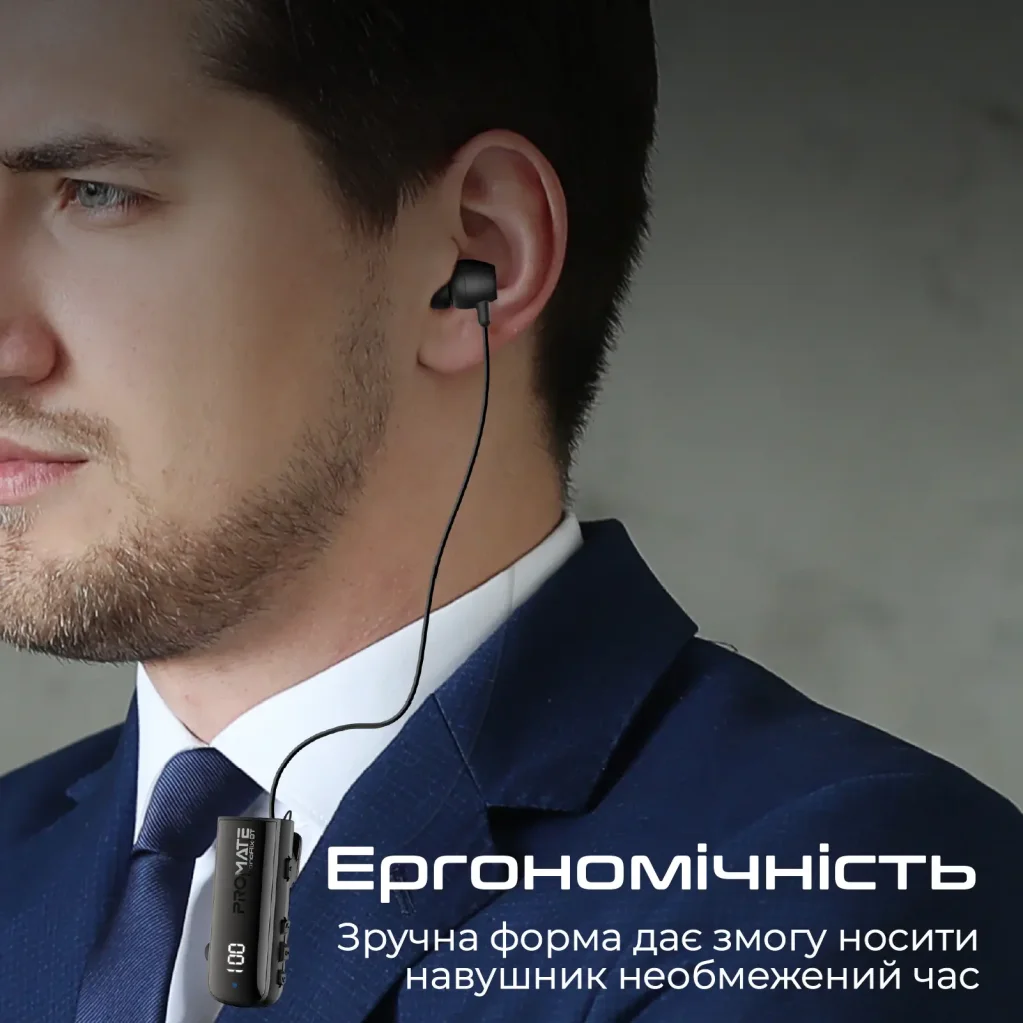 Bluetooth-гарнітура Promate Monoflix-bt Black UA