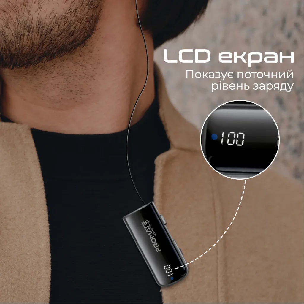 Bluetooth-гарнітура Promate Monoflix-bt Black UA