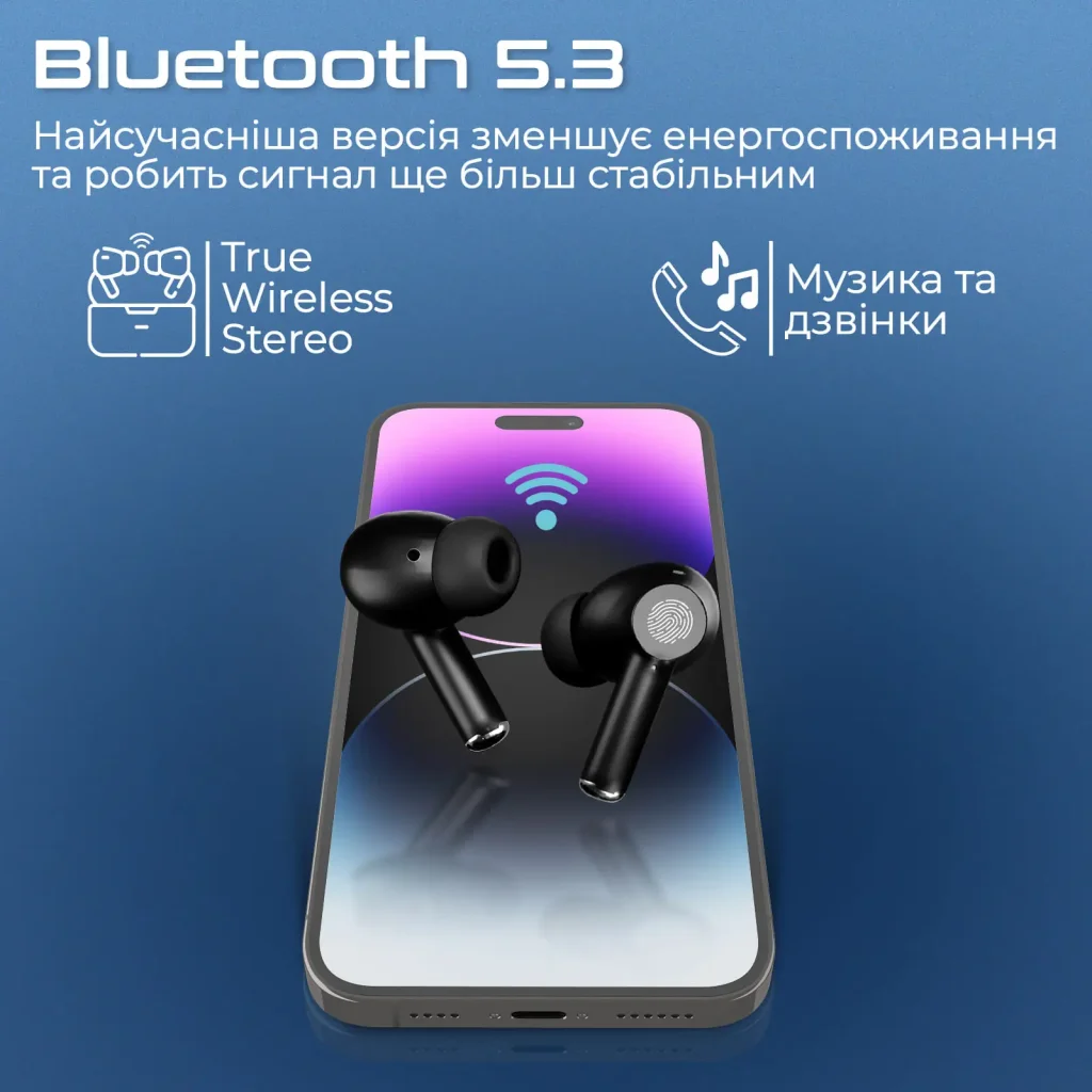 Bluetooth-гарнітура Promate ProPods Black UA