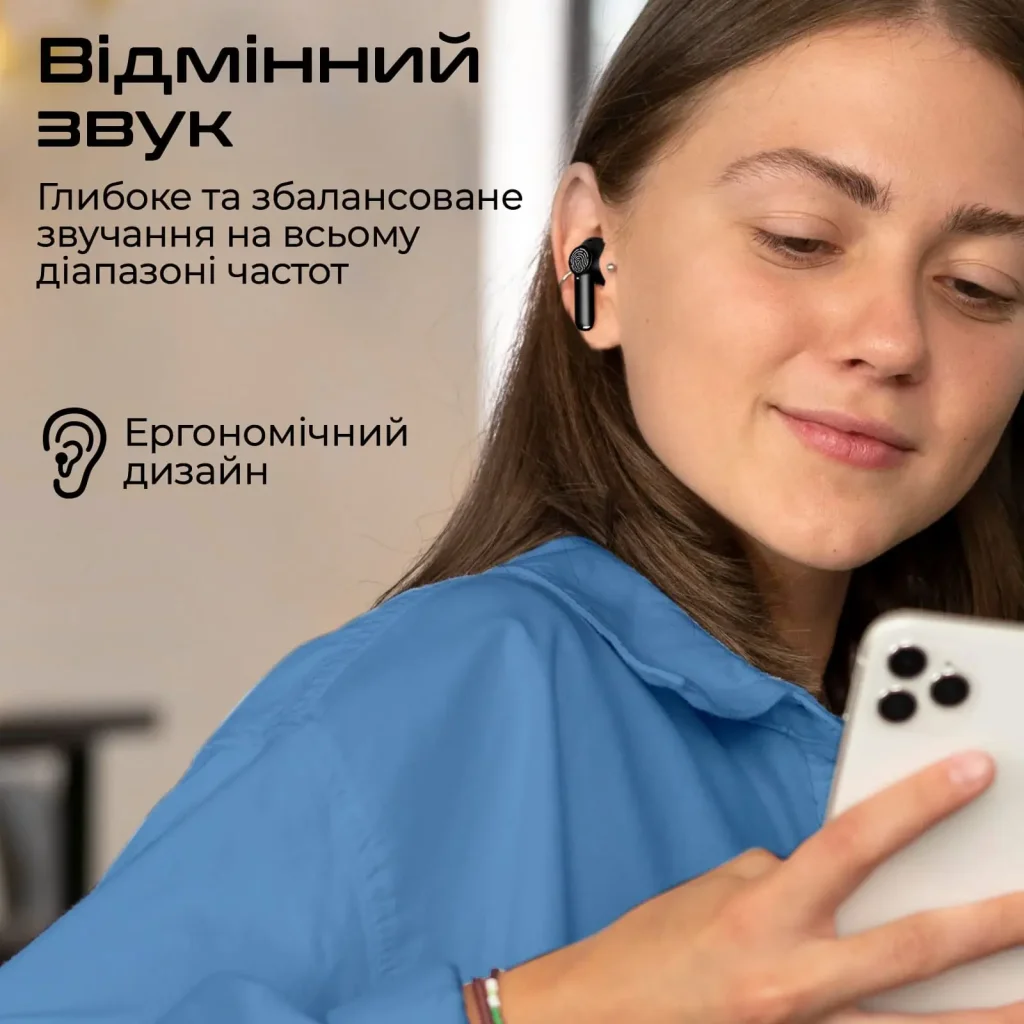Bluetooth-гарнітура Promate ProPods Black UA