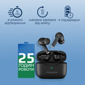 Bluetooth-гарнітура Promate ProPods Black UA