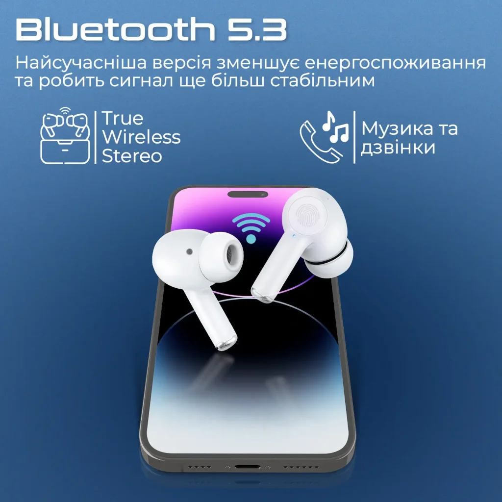 Bluetooth-гарнітура Promate ProPods White UA